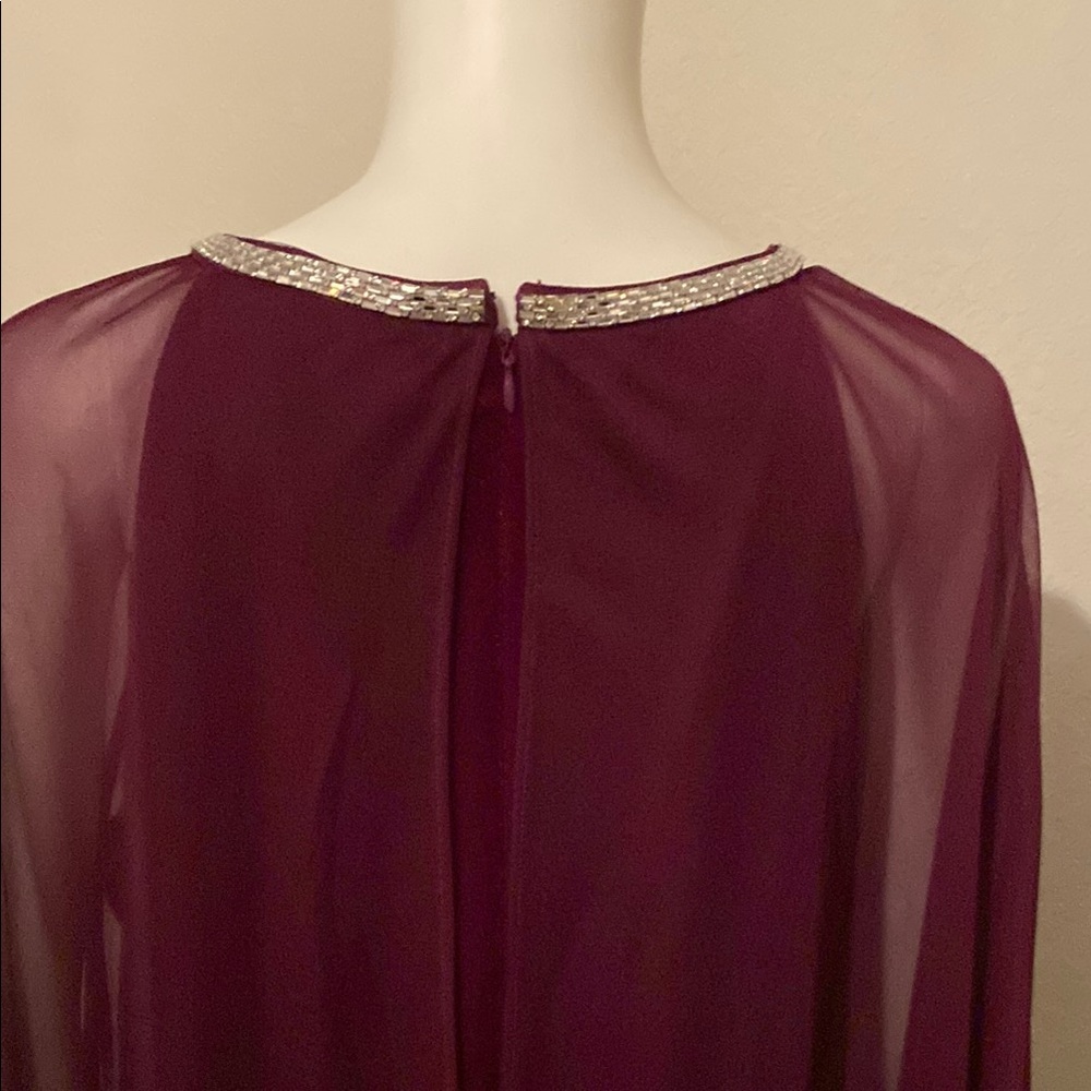 R & M Richards Red Long Sleeve Cocktail Dress - Picture 6 of 6